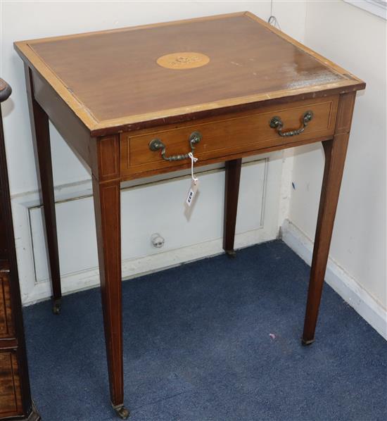 An Edwardian inlaid mahogany side table W.62cm